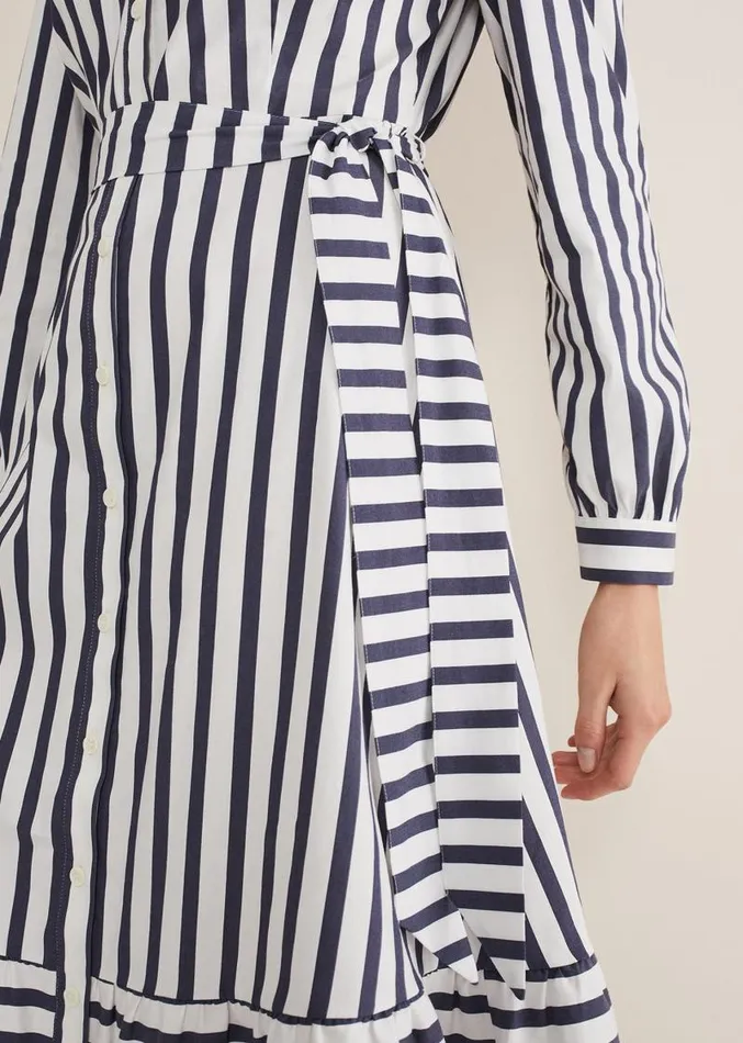 Henley Striped Midaxi Dress Navyivory Women Phase Eight Dresses