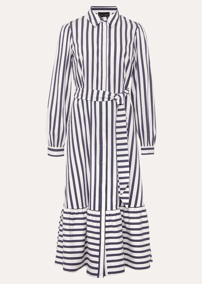 Henley Striped Midaxi Dress Navyivory Women Phase Eight Dresses