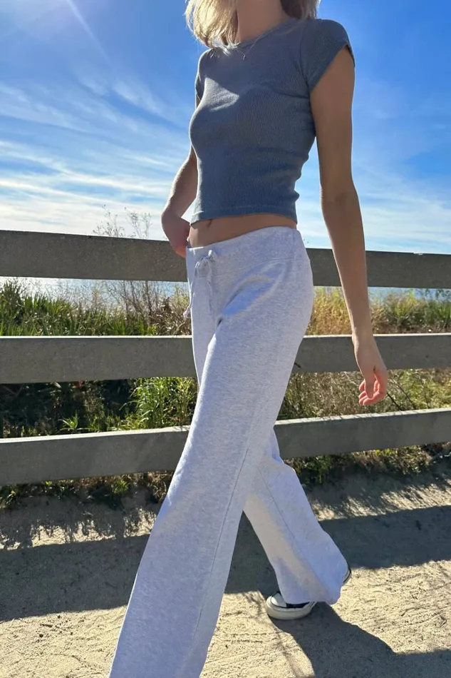 Hillary Yoga Pants Silver Grey Women Brandy Melville Sweatpants and Sweatshirts