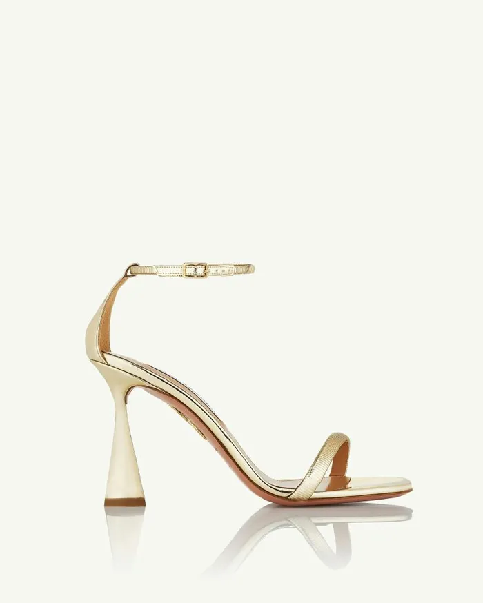 Hot Sandal 95 Gold Women Aquazzura Sandals Hot Sandal 95 Gold Women Aquazzura Sandals