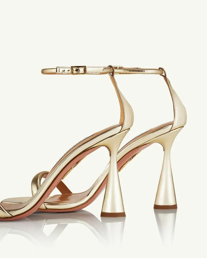 Hot Sandal 95 Gold Women Aquazzura Sandals Hot Sandal 95 Gold Women Aquazzura Sandals