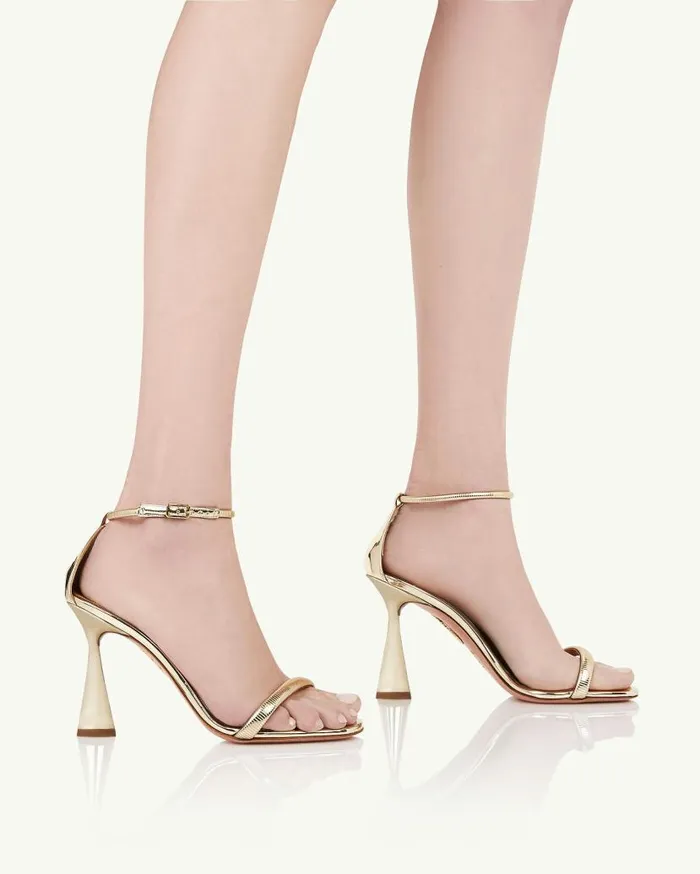 Hot Sandal 95 Gold Women Aquazzura Sandals Hot Sandal 95 Gold Women Aquazzura Sandals