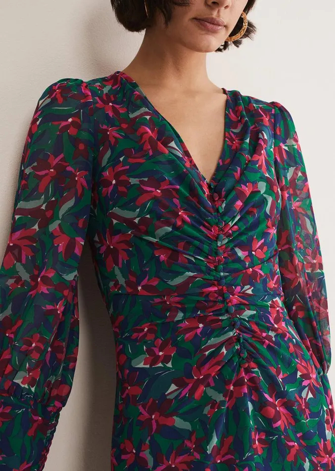 Hyacinth Floral Midi Dress Multicoloured Women Phase Eight Dresses