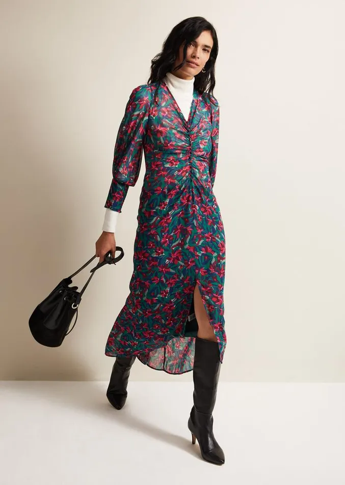 Hyacinth Floral Midi Dress Multicoloured Women Phase Eight Dresses