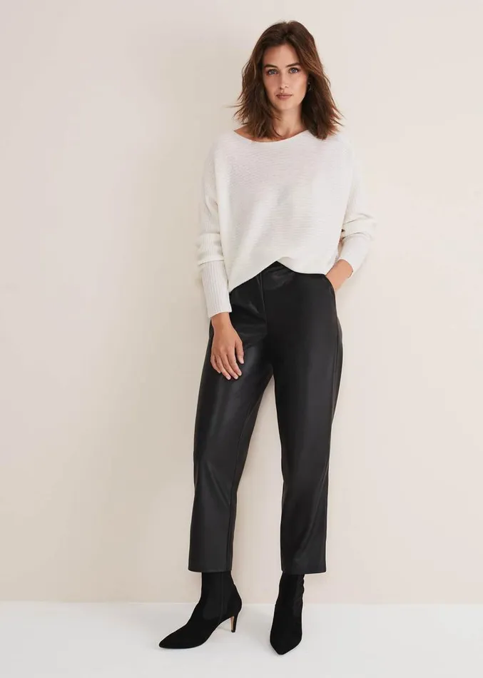 Isabella Ripple Wool Cashmere Jumper Ivory Women Phase Eight Knitwear