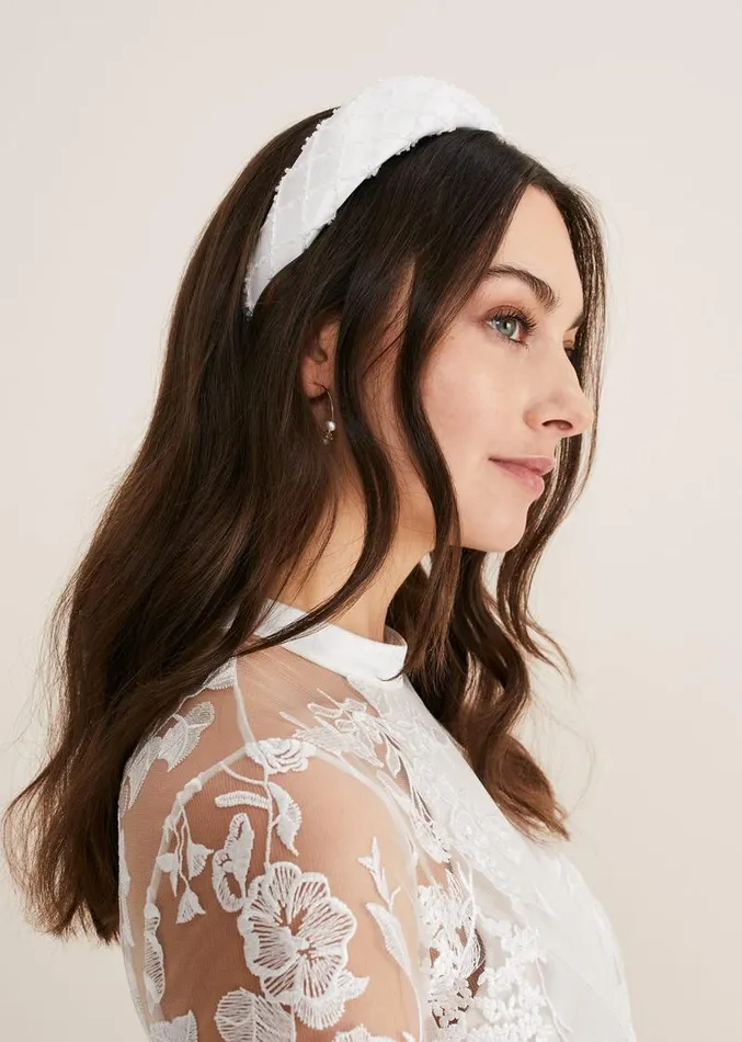 Ivory Beaded Headband Ivory Women Phase Eight Fascinators and Hats