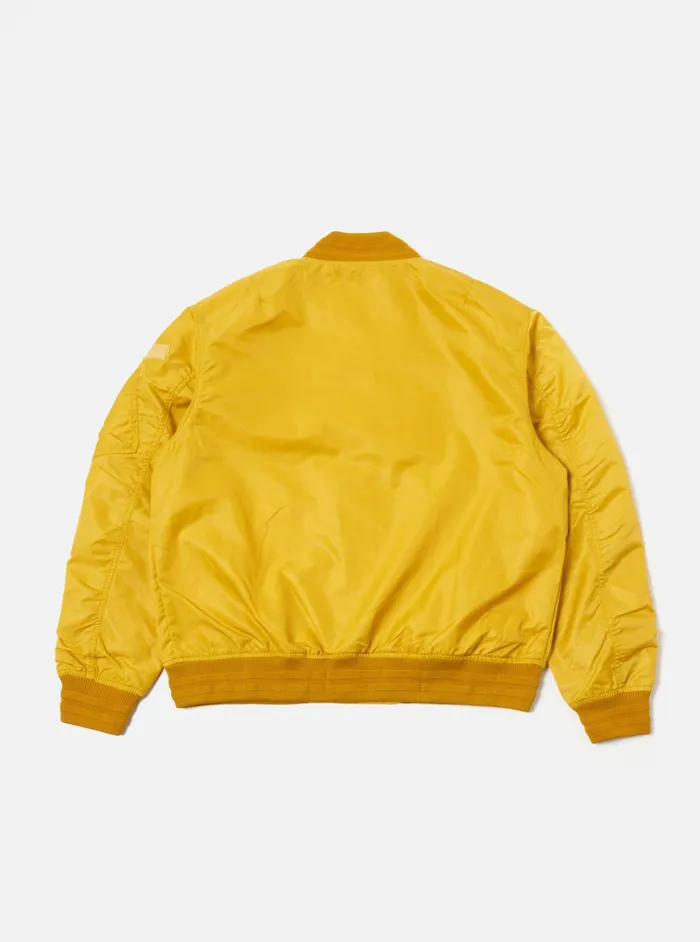 Jackets Men Universal Works Universal Works Badge Bomber In Yellow Flight Nylon