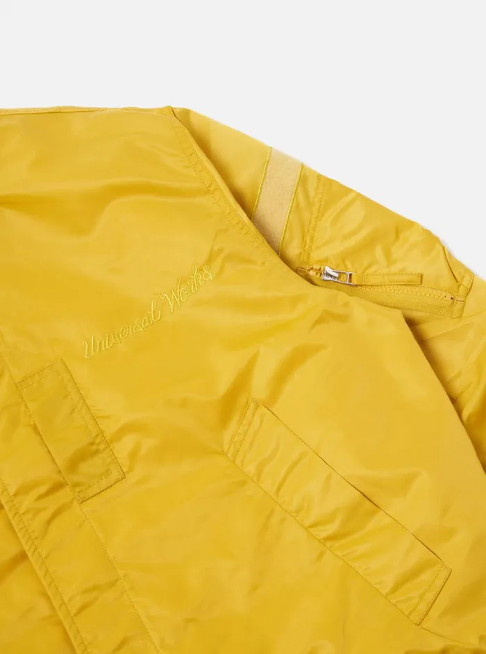 Jackets Men Universal Works Universal Works Badge Bomber In Yellow Flight Nylon