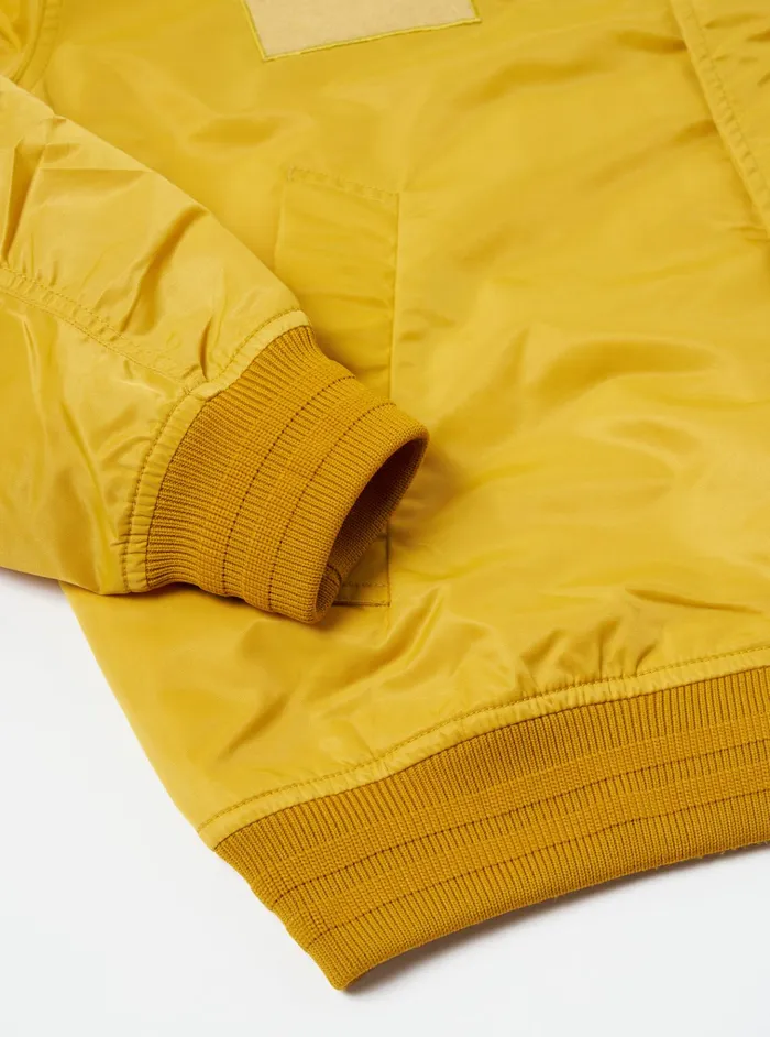Jackets Men Universal Works Universal Works Badge Bomber In Yellow Flight Nylon