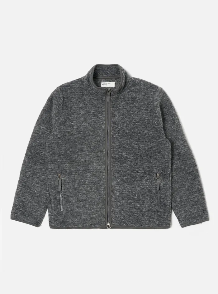 Jackets Men Universal Works Universal Works Climbing Jacket In Grey Teddy Fleece