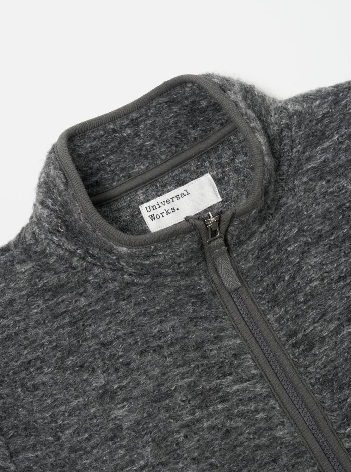 Jackets Men Universal Works Universal Works Climbing Jacket In Grey Teddy Fleece