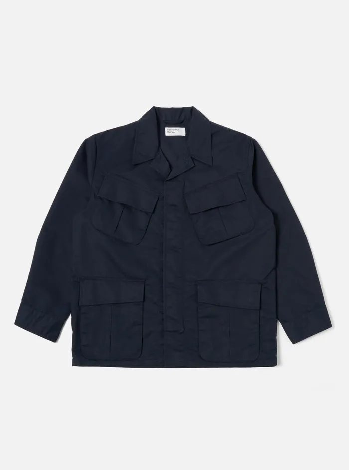 Jackets Men Universal Works Universal Works Jungle Jacket In Navy Brushed Polytech