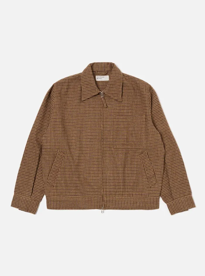 Jackets Men Universal Works Universal Works Rose Bowl Jacket In Sand Houndstooth Tweed