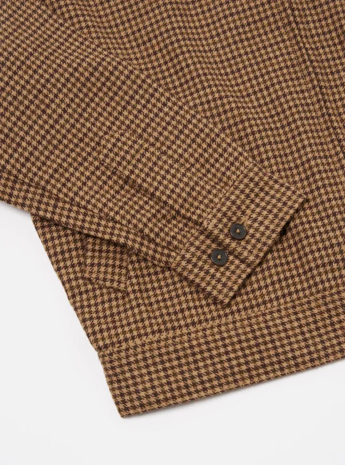 Jackets Men Universal Works Universal Works Rose Bowl Jacket In Sand Houndstooth Tweed