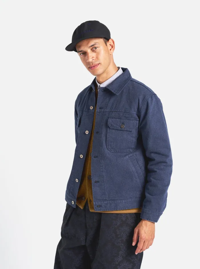 Jackets Men Universal Works Universal Works Trucker Jacket In Indigo Recycled Denim