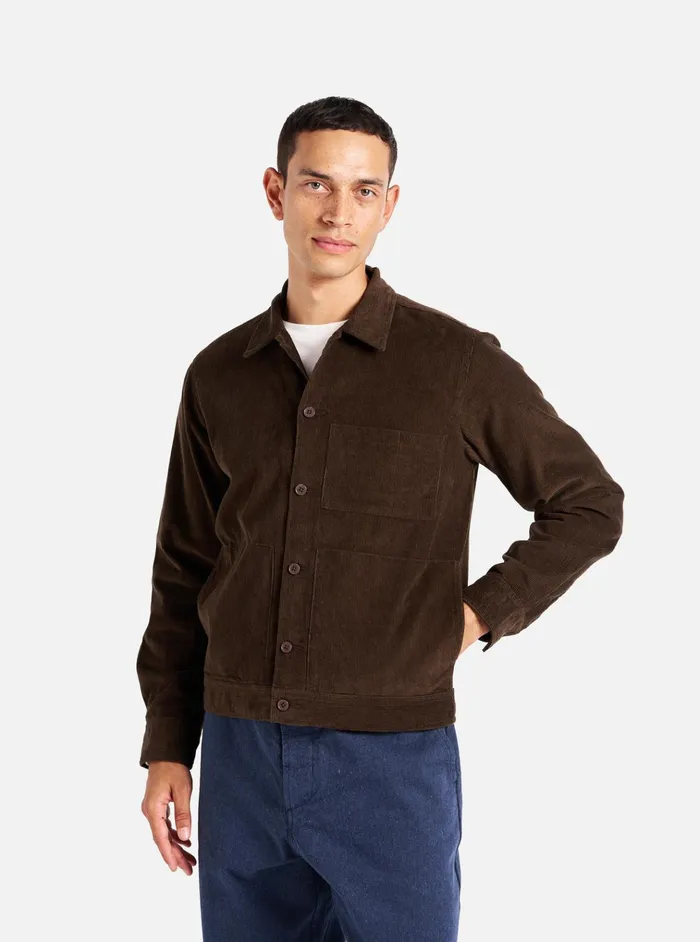 Jackets Men Universal Works Universal Works Uniform Jacket In Brown Fine Cord