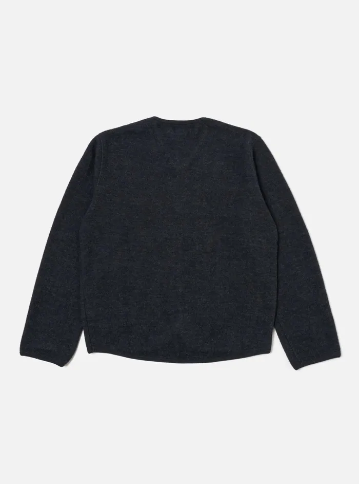 Jackets Men Universal Works Universal Works Zip Liner Jacket In Navy Soft Wool Cotton Knit