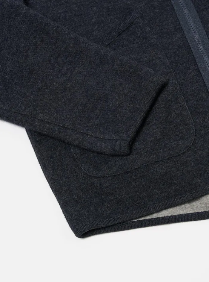 Jackets Men Universal Works Universal Works Zip Liner Jacket In Navy Soft Wool Cotton Knit