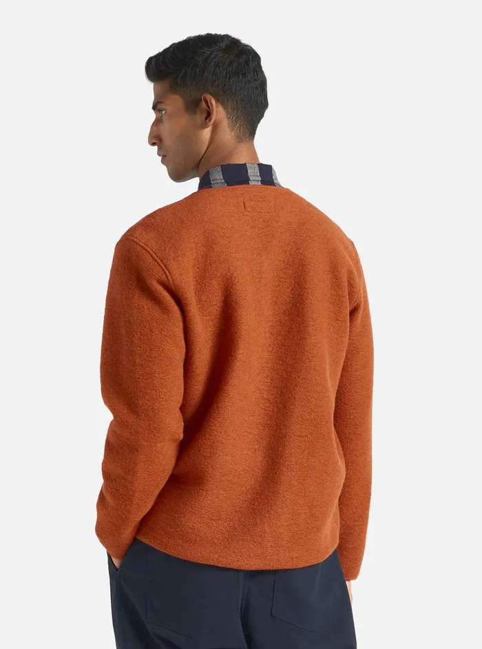 Jackets Men Universal Works Universal Works Zip Liner Jacket In Orange Wool Fleece