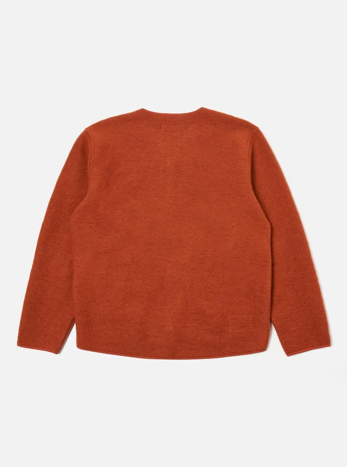 Jackets Men Universal Works Universal Works Zip Liner Jacket In Orange Wool Fleece