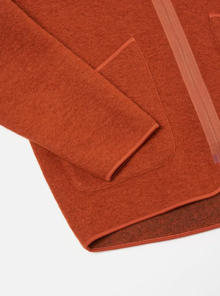 Jackets Men Universal Works Universal Works Zip Liner Jacket In Orange Wool Fleece