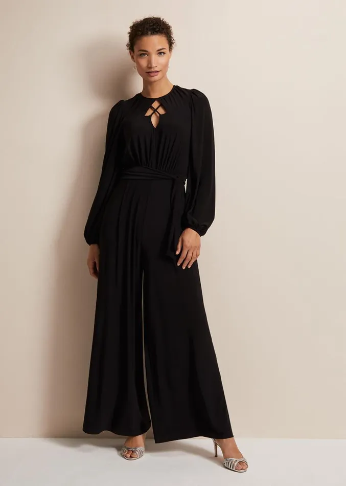 Janece Black Wide Leg Jumpsuit Black Women Phase Eight Dresses