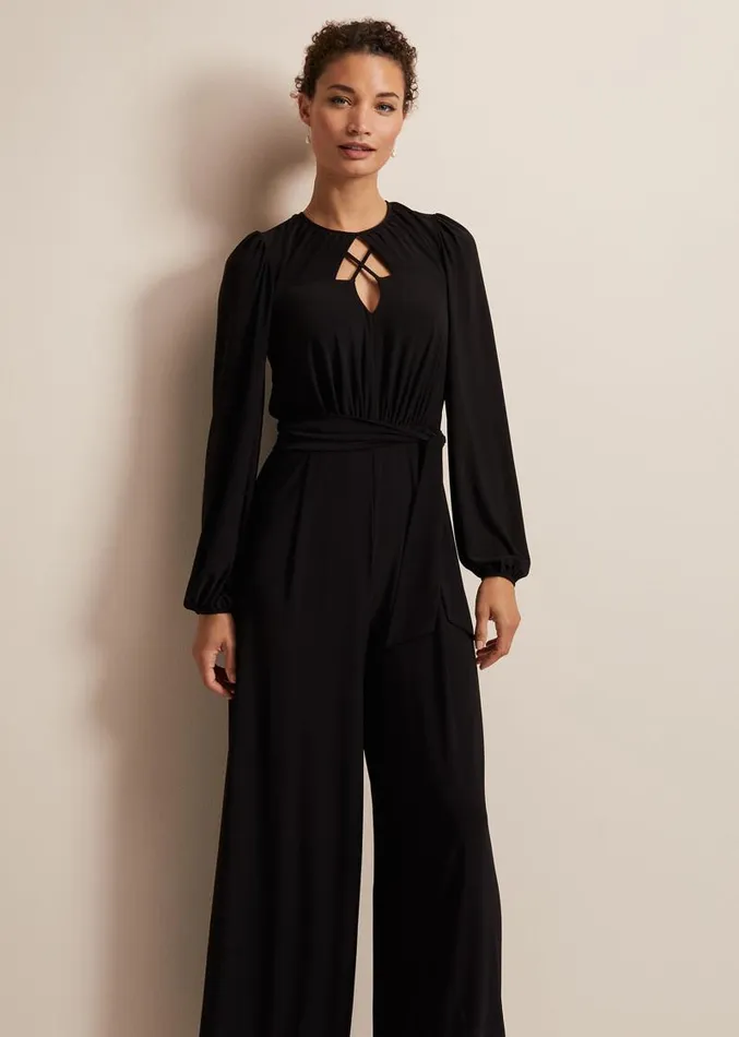 Janece Black Wide Leg Jumpsuit Black Women Phase Eight Dresses