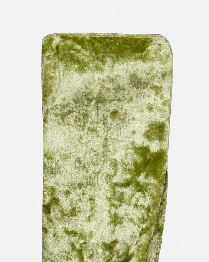 Jen Crushed Velvet Clutch Sage Women Nanushka Bags