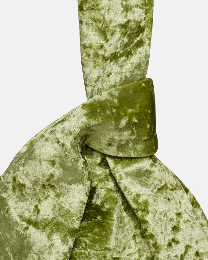 Jen Crushed Velvet Clutch Sage Women Nanushka Bags