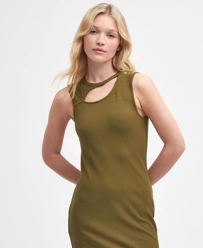 Jenny Midi Dress Golden Khaki Women Barbour Dresses and Skirts