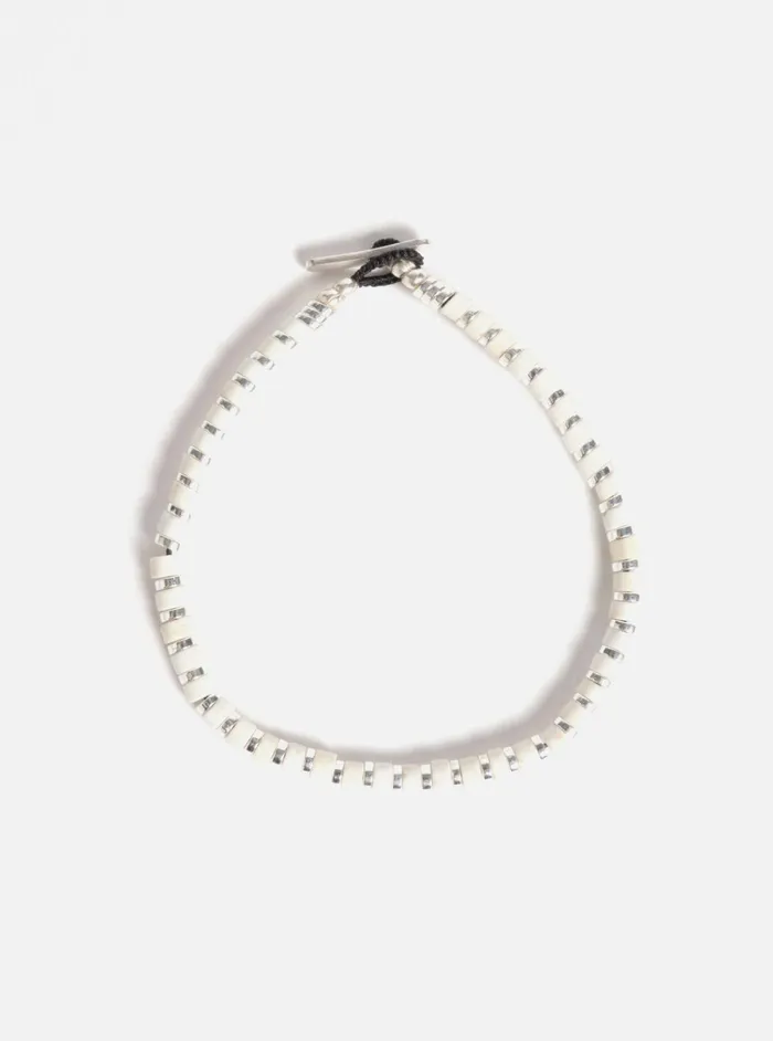 Jewellery Men Universal Works Mikia Heishi Bracelet In MagnesiteHematiteSterling Silver