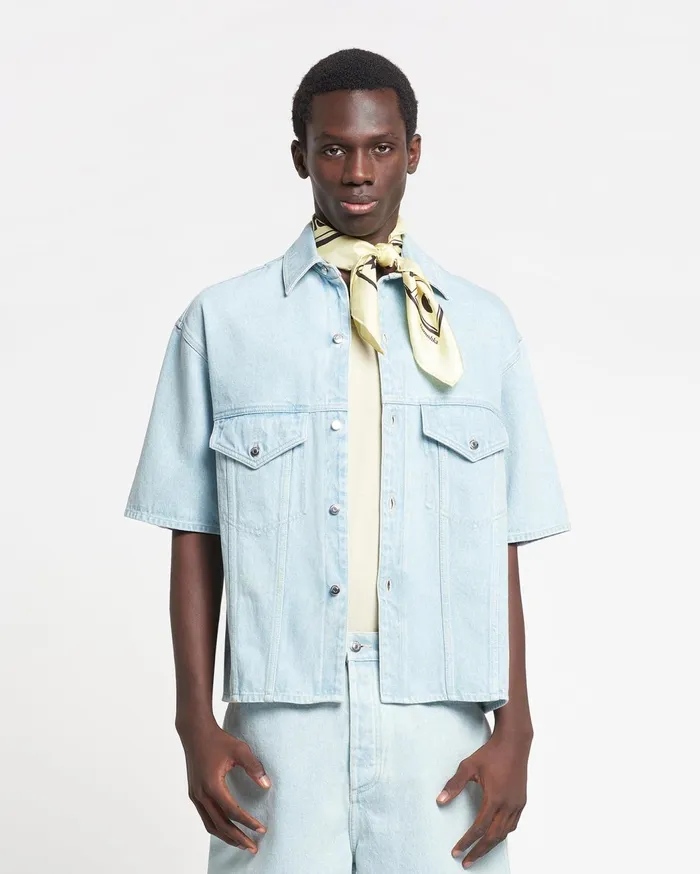 Jorge Denim Shirt Sun Bleach Men Nanushka Denim