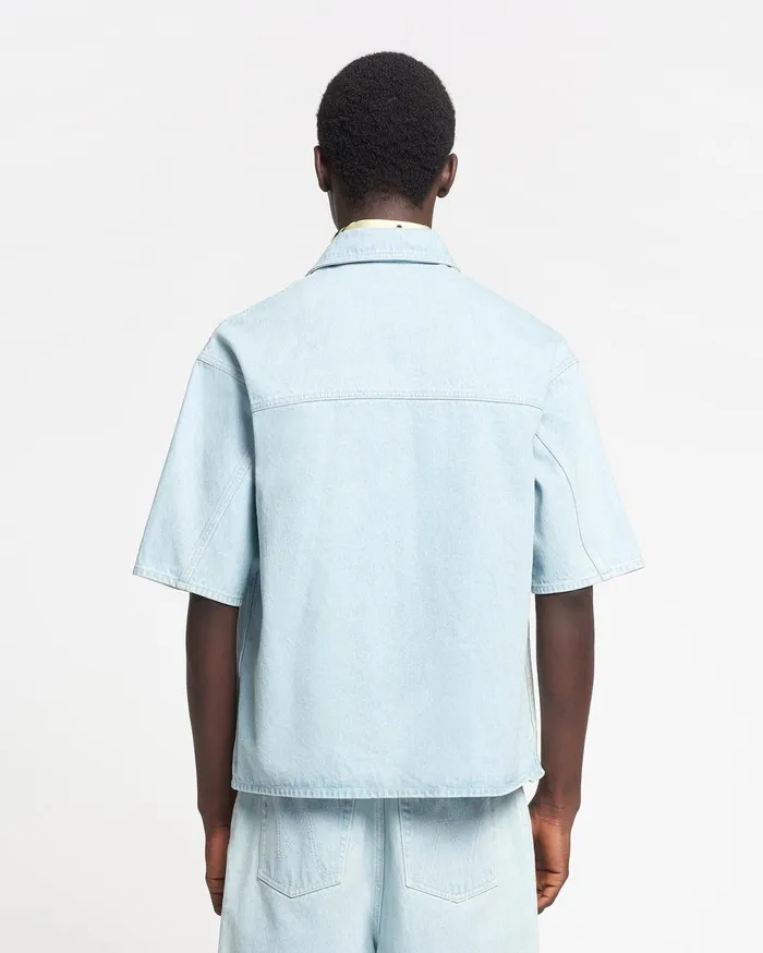 Jorge Denim Shirt Sun Bleach Men Nanushka Denim