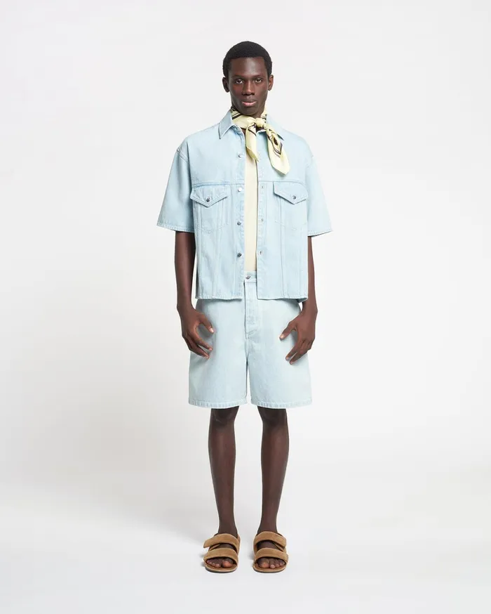 Jorge Denim Shirt Sun Bleach Men Nanushka Denim
