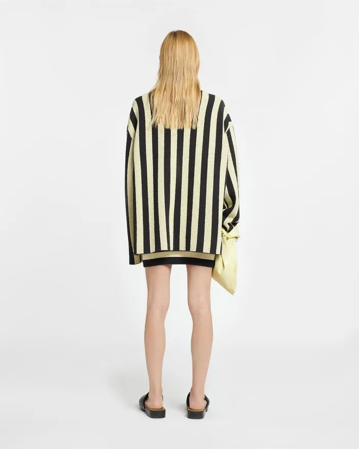 Jorrit Striped TerryKnit Sweater BlackPale Yellow MenWomen Nanushka Knitwear
