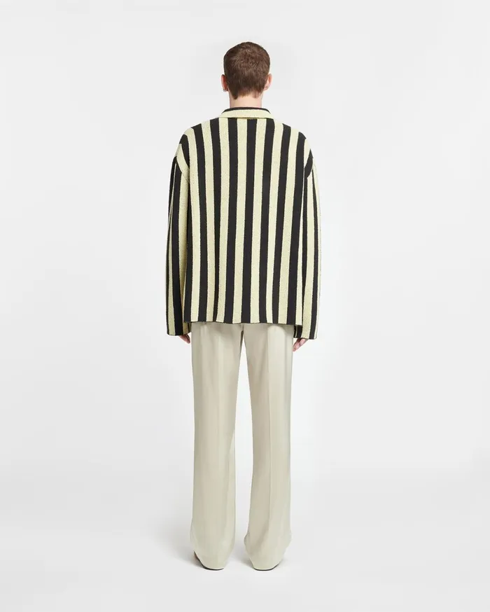 Jorrit Striped TerryKnit Sweater BlackPale Yellow MenWomen Nanushka Knitwear