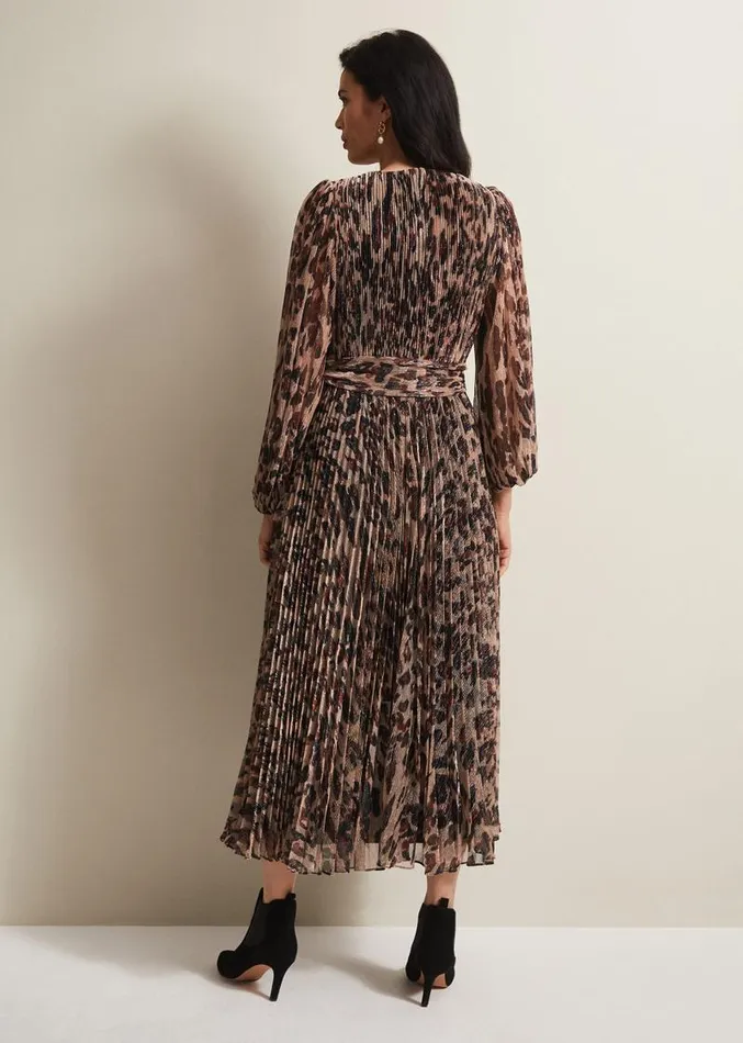 Jovie Leopard Print Plisse Maxi Dress Multicoloured Women Phase Eight Dresses Jovie Leopard Print Plisse Maxi Dress Multicoloured Women Phase Eight Dresses