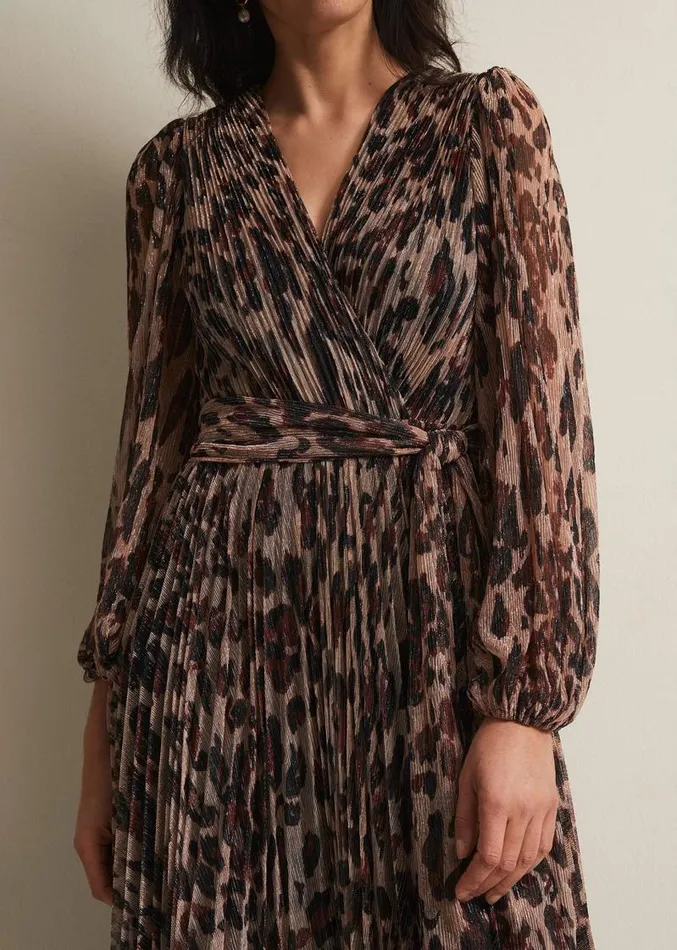 Jovie Leopard Print Plisse Maxi Dress Multicoloured Women Phase Eight Dresses Jovie Leopard Print Plisse Maxi Dress Multicoloured Women Phase Eight Dresses