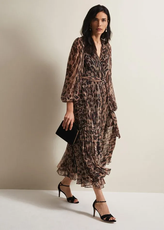 Jovie Leopard Print Plisse Maxi Dress Multicoloured Women Phase Eight Dresses Jovie Leopard Print Plisse Maxi Dress Multicoloured Women Phase Eight Dresses