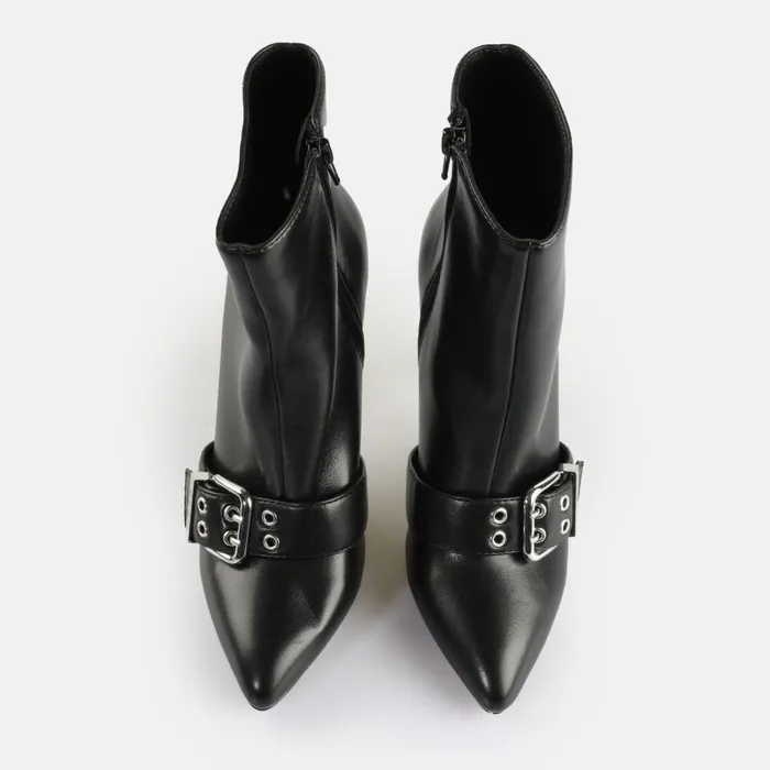 Juliet Bootie Belt Black Buffalo Boots and AnkleBoots