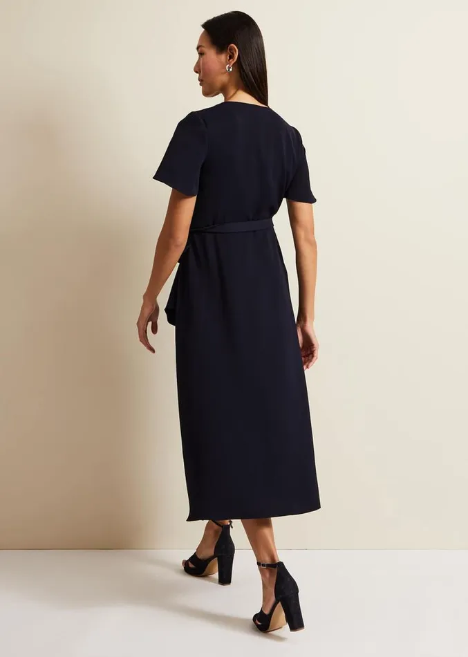 Julissa Navy Frill Wrap Dress Navy Women Phase Eight Dresses