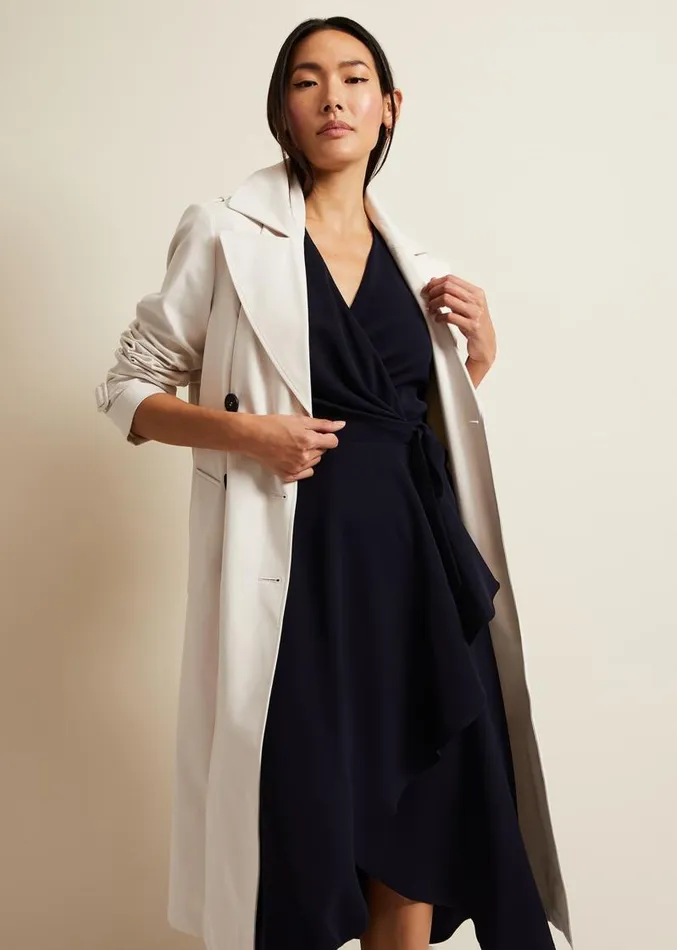 Julissa Navy Frill Wrap Dress Navy Women Phase Eight Dresses