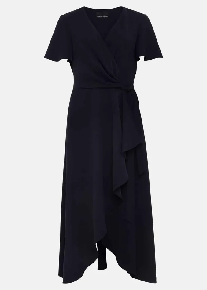 Julissa Navy Frill Wrap Dress Navy Women Phase Eight Dresses