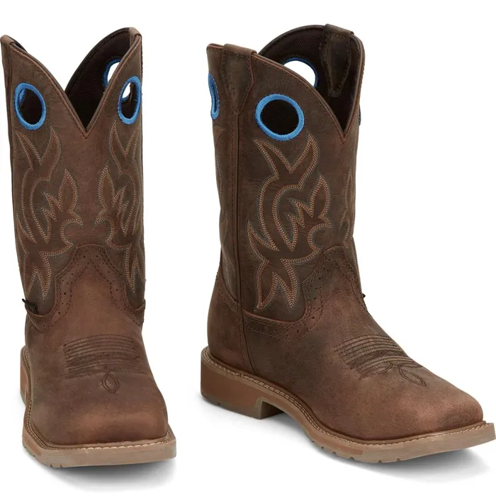 Justin Boots All Around 11034 Steel Toe Waterproof Work Boot Walnut Brown brown Men Work