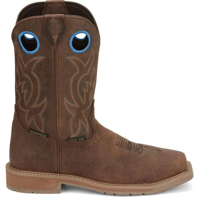 Justin Boots All Around 11034 Steel Toe Waterproof Work Boot Walnut Brown brown Men Work