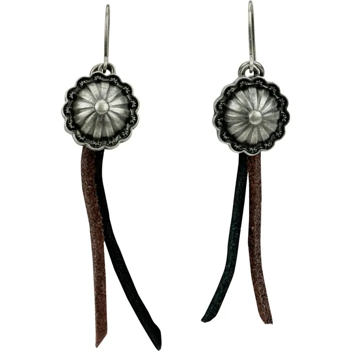 Justin Boots Concho Earrings Silver grey Women Jewelry