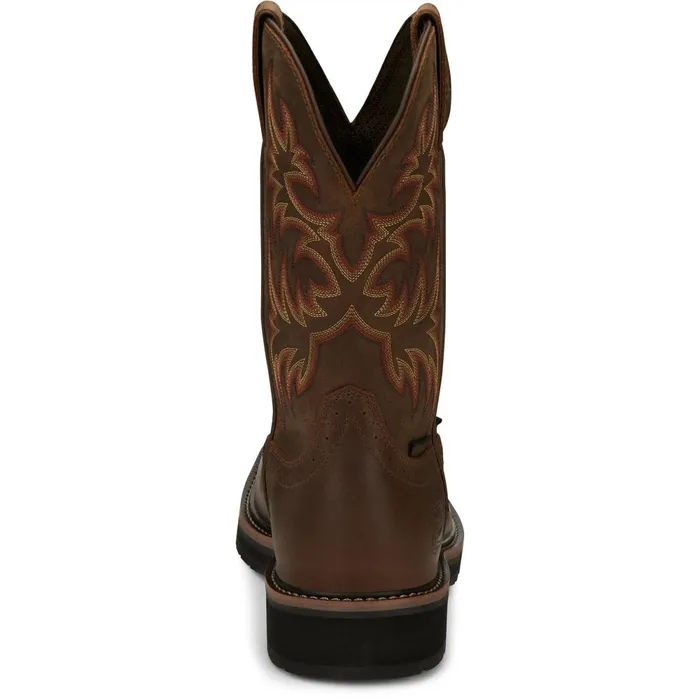 Justin Boots Driller 11034 Waterproof Steel Toe Work Boot Brown Men Work