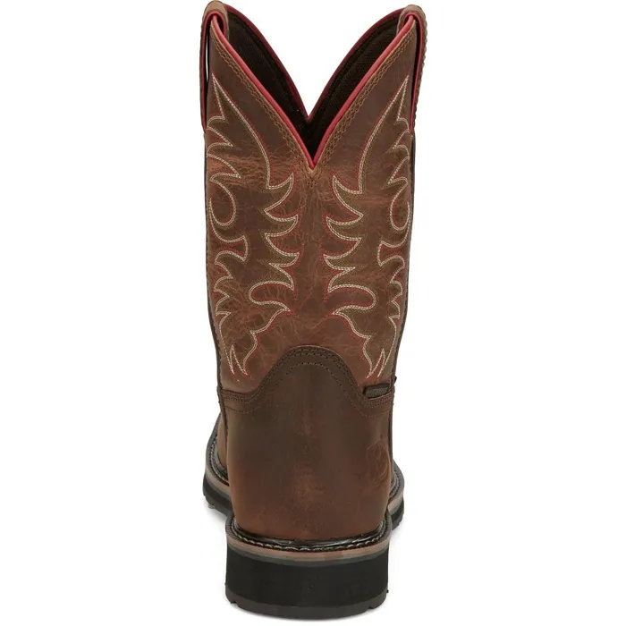 Justin Boots Driller II 11034 Steel Toe Waterproof Work Boot Pecan Brown brown Men Work