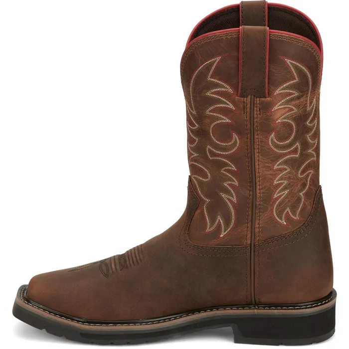 Justin Boots Driller II 11034 Steel Toe Waterproof Work Boot Pecan Brown brown Men Work