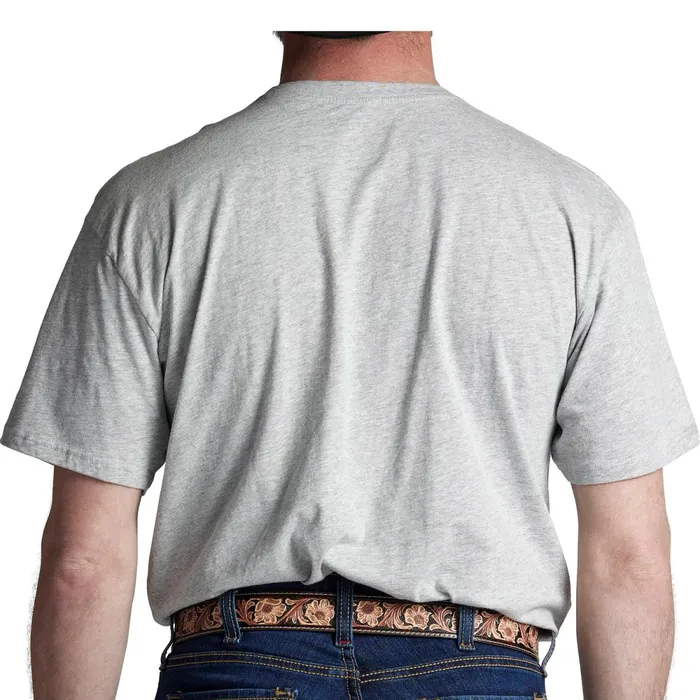 Justin Boots Justin License Plate Flag Tee Grey Men TShirts and Polos
